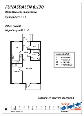Ritning lägenhet Sjöängsvägen Funäsdalen